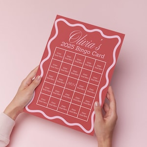 2025 Neujahrs Bingo Karte | Spaß & Interaktive Absicht, die Canva Vorlage