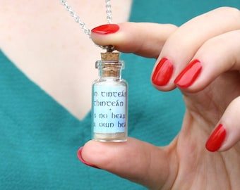 Irish Friendship Jewellery, Irish Proverb Pendant, Irish Quote in a Bottle