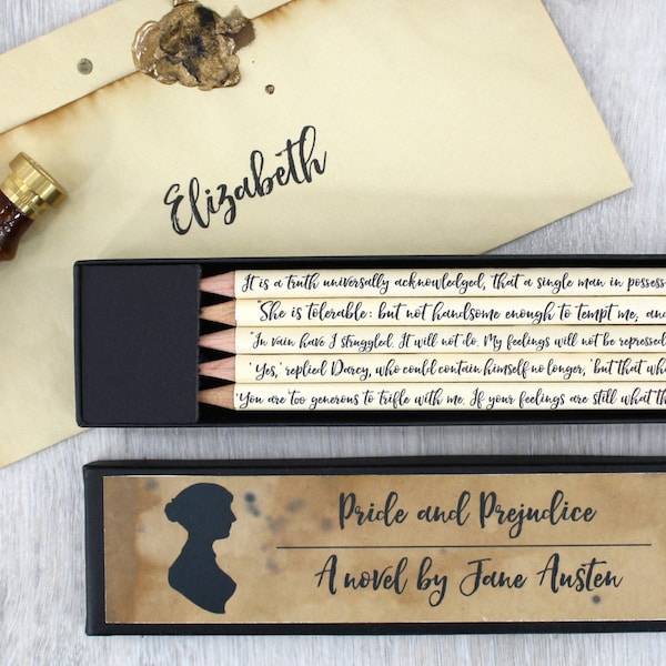 Pride and Prejudice Jane Austen Gift Pencils