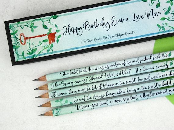 Personalised Secret Garden Quote Pencils Customised Pencil Etsy