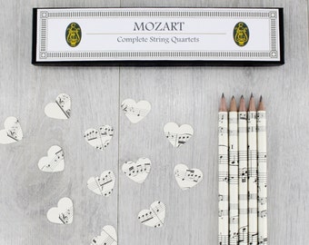 Music Teacher Thank You Gift, Mozart or Beethoven Sheet Music Pencils