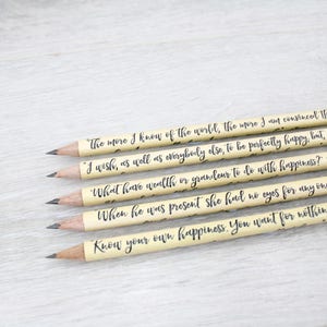 Sense and Sensibility Gift, Jane Austen Book Quote Pencils, Handmade in Ireland image 7