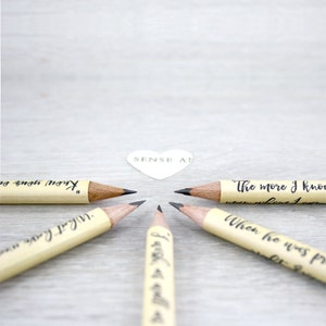 Sense and Sensibility Gift, Jane Austen Book Quote Pencils, Handmade in Ireland image 3