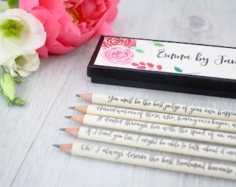 Emma by Jane Austen Book Quote Pencils, Literary Gifts for Her