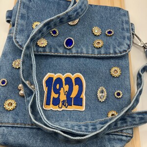 Greek Demin  Patch work crossbody bag