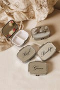 Custom Small Pill Box, Personalized Floral 2 Compartment Pill Case, Travel Pill Organizer - Add Your Name or Design