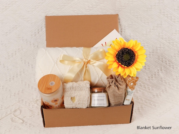 Care Package, Self Care Gift Box for Women, Cozy Hygge Gift Box, Birthday Gift for Friend, Sympathy Gift, Gift for Her, Blue Gift Box