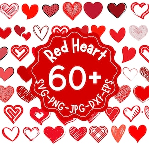 Valentine&#39;s Day Red heart svg | Red heart png | Heart Svg Bundle | Heart shape svg | Heart vector | Heart svg