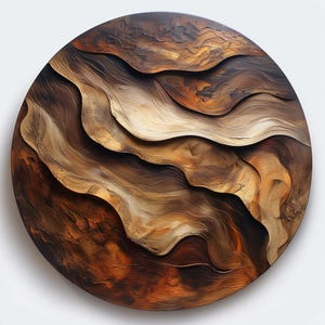 キネティックウォールアート、ラウンドアブストラクトウォールアート、立体ウォールアート、ニュートラルブラウンテクスチャアート、木製アートワーク、キネティック彫刻、オリジナルハンドメイド