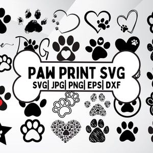 Dog Paw SVG,Animal Paw Svg,Dog Paw Prints Svg, Dog Foot Print,Dog Paw Print Cut File,Pet paw silhouette,Dxf, Png, Jpg, Eps.