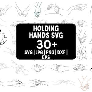 Holding Hands svg Bundle, Holding Hand Cut File, Holding Hand Silhouette, Couple Hands svg For Cricut, Pinky Hold svg, Digital Bundle
