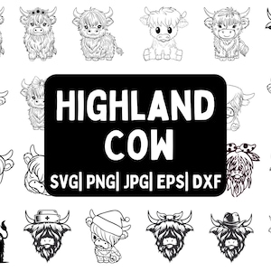 Highland Cow Svg Cute , Highland Cow Svg Bundle Baby Cow Svg, Cow Png, Cricut, Clipart, Cut Files, Highland Cow Clipart, Highland Cow Bundle