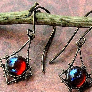 Christmas in July, Golden Fire Opal earrings, dangle opal earrings, Dragon Breath, Wedding, Birthday gifts, Wife, Girlfriend, Fall Gifts