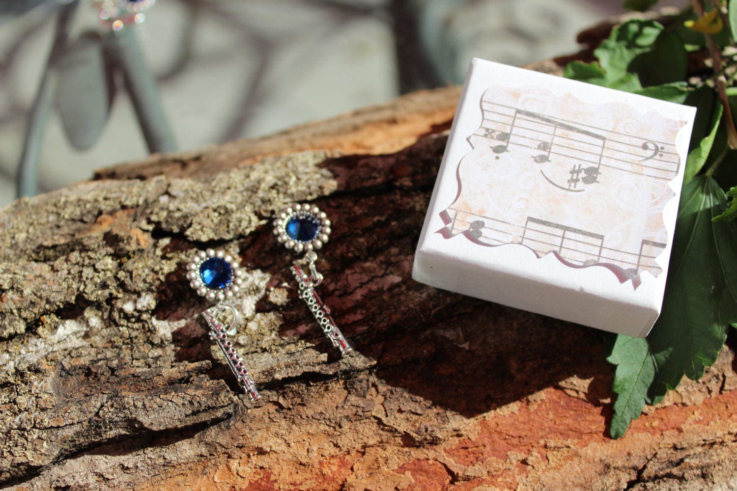 Flute Earrings 8th note earrings Music Sterling Silver Etsy