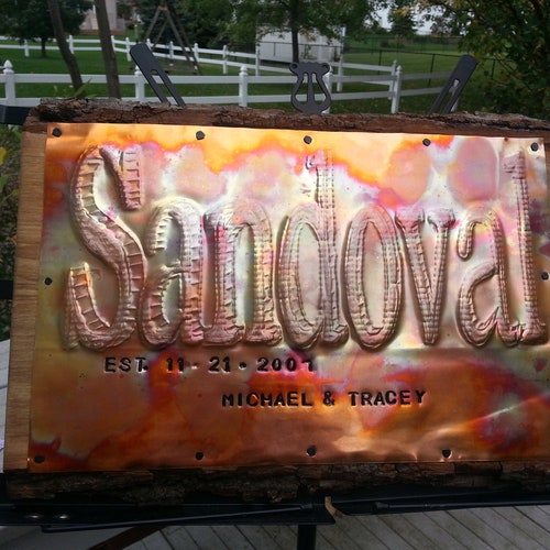Barn Wedding Sign, Anniversary Sign, Copper Sign, Custom Sign, Bar Sign, Girlfriend shops gift, Name sign, housewarming, Wedding decor, Chrsistmas