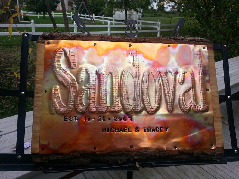 Barn Wedding Sign, Anniversary Sign, Copper Sign, Custom Sign, Bar Sign, Girlfriend shops gift, Name sign, housewarming, Wedding decor, Chrsistmas