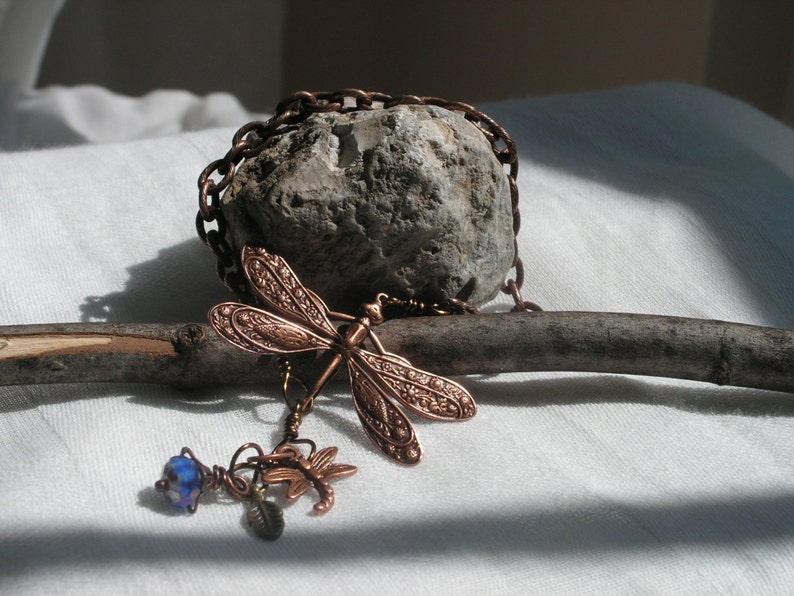 weddings Anklet Bracelet Dragonfly Anklet bridesmaid gifts Dragonfly Bracelet Christmas gifts Copper Dragonfly Bracelet Fall gifts