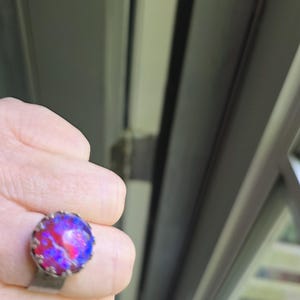 Dragon Breath Fire Opal Ring Mexican Fire Opal Fantasy Medieval Jewelry, RPG Cosplay Gift image 5