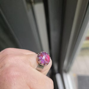 Dragon Breath Fire Opal Ring Mexican Fire Opal Fantasy Medieval Jewelry, RPG Cosplay Gift image 8