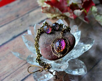 Floating Dragon Egg Necklace, Medieval Fantasy Jewelry, Dragon Mother Pendant, Renaissance Necklace, Gothic Gift for Her, Handmade USA