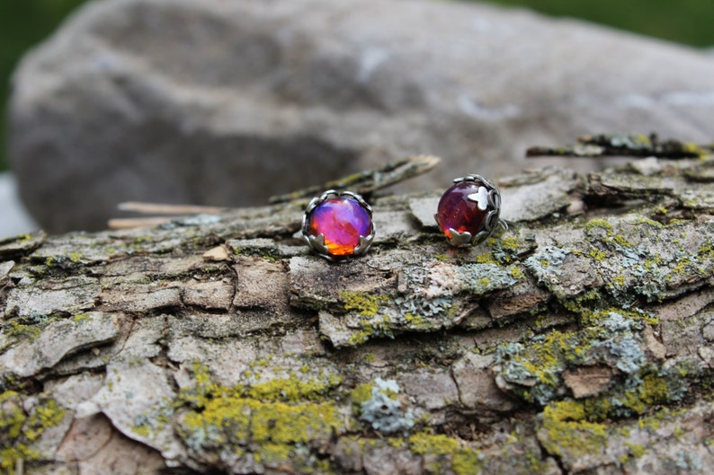 Dragon's Breath Earrings, Dragon's Breath Ring, Opal Ring, Opal Earrings, Mexican Fire Opal Ring, Free Shipping, Gift for Wife, Mother's Day image 2