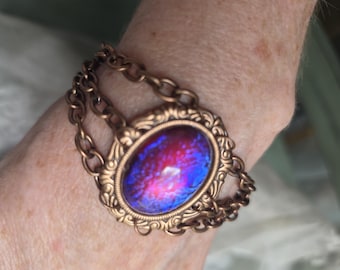 Dragon’s Breath Statement Bracelet, Fire Opal Fantasy Jewelry, Ren Faire Bracelet, Medieval Bracelet
