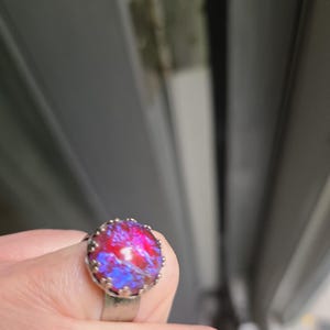 Dragon Breath Fire Opal Ring Mexican Fire Opal Fantasy Medieval Jewelry, RPG Cosplay Gift image 3