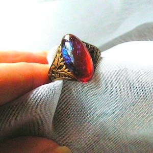 Fire it Up Ring, Dragon Breath Fire Ring, Mexican Fire Opal Ring, Fire Opal Ring, Opal Ring, Ren Faire,  unique rings, Wife Gift, Fall Gifts