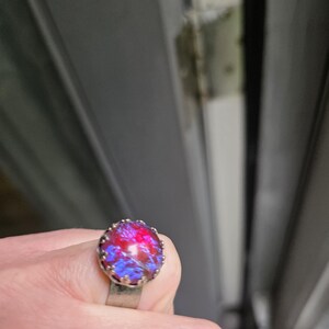 Dragon Breath Fire Opal Ring Mexican Fire Opal Fantasy Medieval Jewelry, RPG Cosplay Gift image 10
