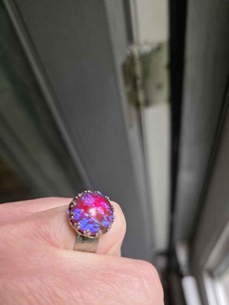 Dragon Breath Fire Opal Ring Mexican Fire Opal Fantasy Medieval Jewelry, RPG Cosplay Gift image 10