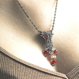 Heart Necklace Victorian, Chain Mail Heart Necklace, Heart Necklace,  Anniversary gift, Wedding, Medieval Necklace, Wife Gift, Girlfriend