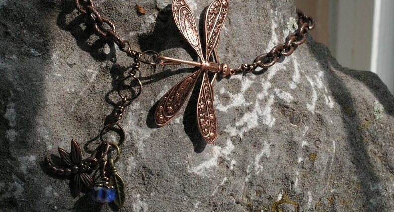 weddings Anklet Bracelet Dragonfly Anklet bridesmaid gifts Dragonfly Bracelet Christmas gifts Copper Dragonfly Bracelet Fall gifts