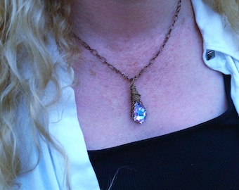 Alexandrite Forest Necklace, Fairy Nymph Fantasy Jewelry, RPG Gift for Her, Handmade USA