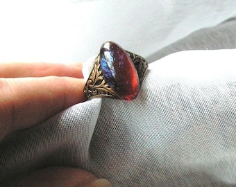 Dragon Breath Feuer Ring, Mexikanischer Feuer Opal Ring, Feuer Opal Ring, Opal Ring, Vintage Stil Ring, Einzigartige Ringe, Ringe, Ren Faire, Game Con