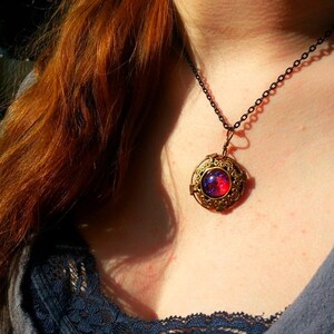 Mystic Dragon Fire Necklace, Dragon Breath Opal Pendant, Fantasy RPG Cosplay Ren Faire Jewelry image 7