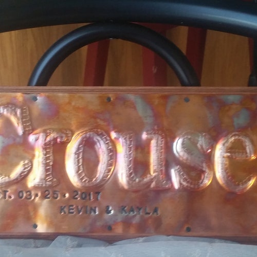 Wedding Sign, Anniversary Sign, Wedding decor, Copper Sign, Custom Sign, Coordinate sign, Est. date, Barn Arch sign, heritage shops sign, Signs