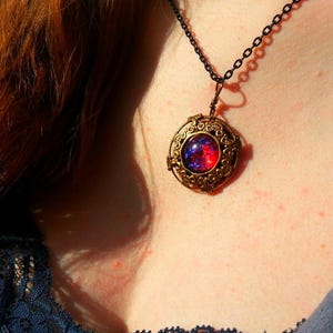 Mystic Dragon Fire Necklace, Dragon Breath Opal Pendant, Fantasy RPG Cosplay Ren Faire Jewelry image 2