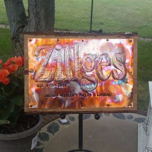 Barn Wedding Sign, Anniversary Sign, Copper Sign, Custom Sign, Bar Sign, Girlfriend shops gift, Name sign, housewarming, Wedding decor, Chrsistmas