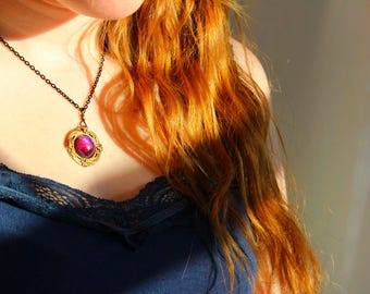 Collar de Princesa de Fuego de Dragón, Aliento de Dragón, Cumpleaños, Regalos para ella, Regalo de aniversario, Regalo de San Valentín, Creador de EE. UU.