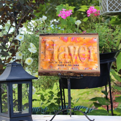Barn Wedding Sign, Anniversary Sign, Copper Sign, Custom Sign, Bar Sign, Girlfriend shops gift, Name sign, housewarming, Wedding decor, Chrsistmas