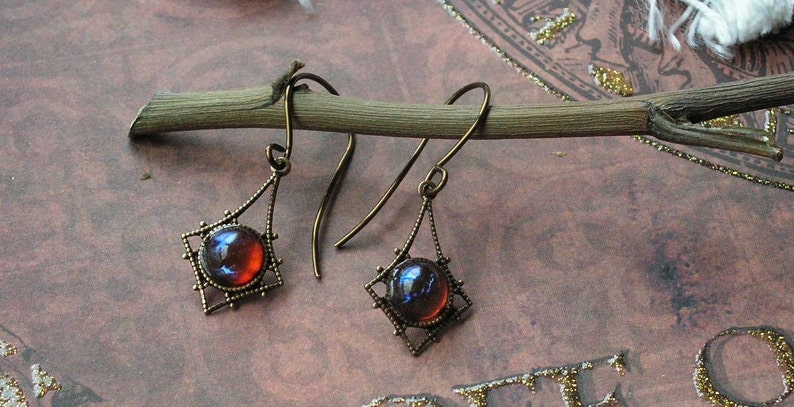 Fire Opal earrings, Mexican fire opal earrings, opal earrings, Dragon Breath, Bridesmaid earrings, weddings, Valentine's Day Gifts, Gifts image 1