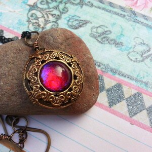 Mystic Dragon Fire Necklace, Dragon Breath Opal Pendant, Fantasy RPG Cosplay Ren Faire Jewelry image 5