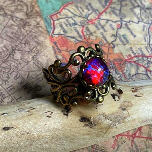 Mystic Dragon Fire Necklace, Dragon Breath Opal Pendant, Fantasy RPG Cosplay Ren Faire Jewelry image 9