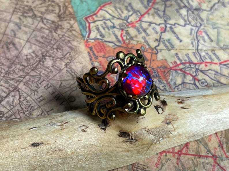 Mystic Dragon Fire Necklace, Dragon Breath Opal Pendant, Fantasy RPG Cosplay Ren Faire Jewelry image 9