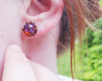Dragon Breath Jewelry Set, Fire Opal Lace Earrings & Ring, Fantasy Gift