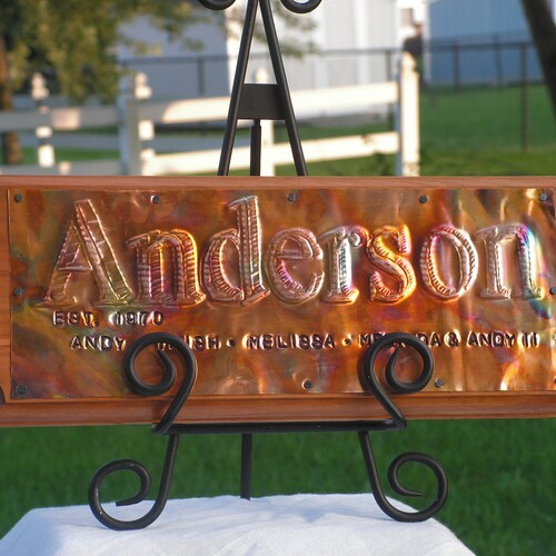 Wedding Sign, Anniversary Sign, Wedding decor, Copper Sign, Custom Sign, Coordinate sign, Est. date, Barn Arch sign, heritage shops sign, Signs