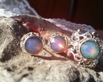 Nebula Ring, Nebula Opal Earrings, Opal Ring, Opal Earrings, Opal Earrings, Free Shipping, Spring gifts, Cosplay, Larp, Christmas gifts