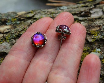 Dragon Breath Earrings Set, Fantasy Earrings, RPG Jewelry, Gift for Her, Fire Opal Earrings, USA Handmade