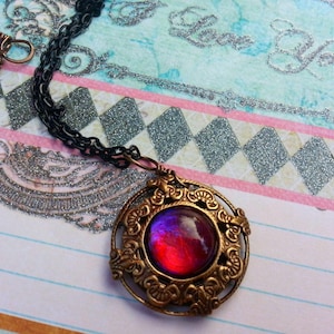 Mystic Dragon Fire Necklace, Dragon Breath Opal Pendant, Fantasy RPG Cosplay Ren Faire Jewelry image 3