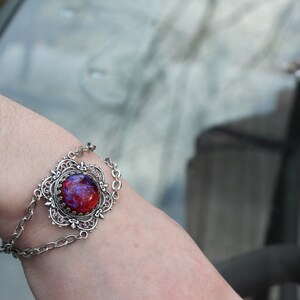 Fire Opal Bracelet, Opal Flower Bracelet, Bracelet, Victorian Bracelet, Opal Bracelet, Opal Jewelry, Weddings, Free Shipping, Jewelry gifts